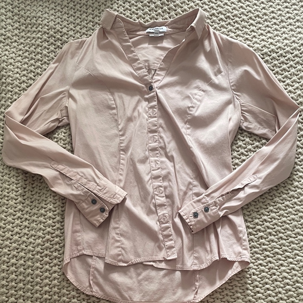 Express Light Pink Button-Down Shirt
